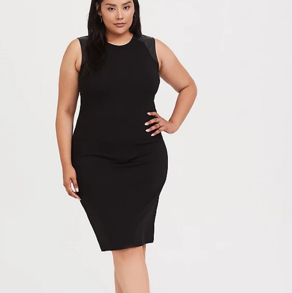 NWT Torrid Size 2 Faux Leather Shoulder Dress